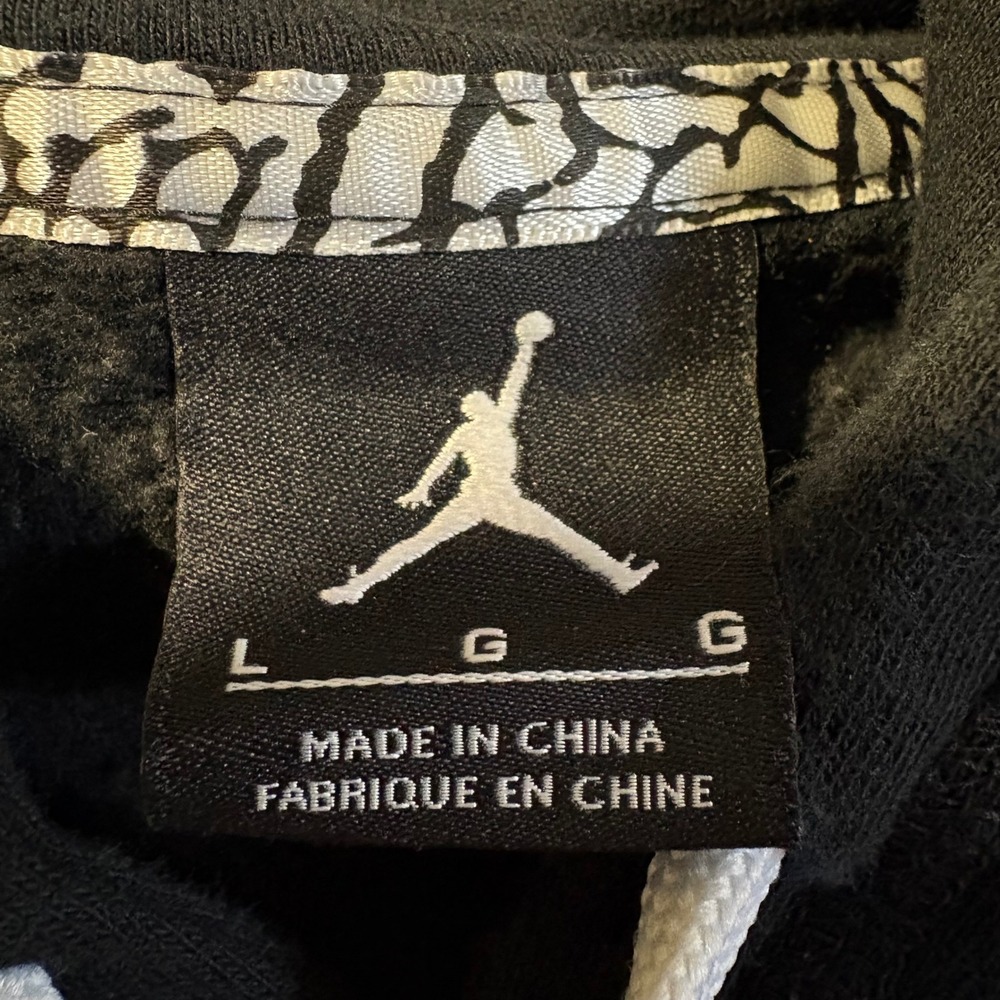 Jordan Varsity Hoodie Mens Large Black Gray Snap Front Jumpman 547693-014 - Picture 4 of 9